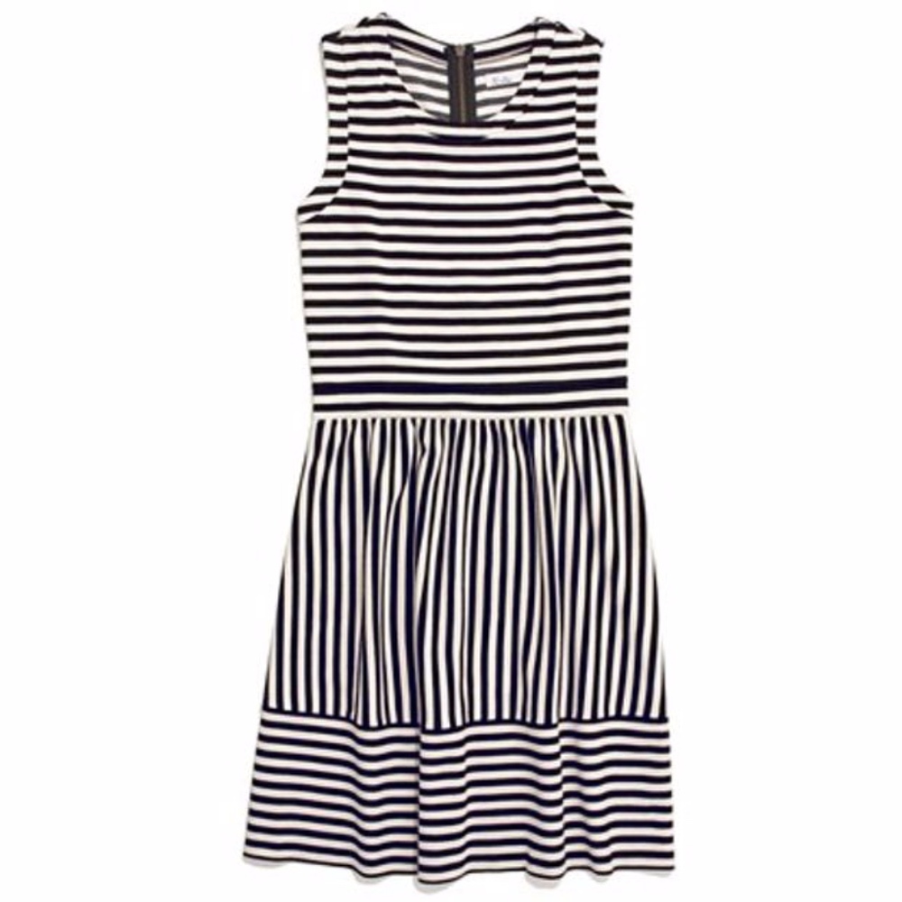 Madewell Duet Dress - Striped Black Cream - Sz XS - Picture 2 of 5